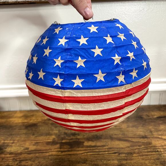 Set of 2 Boxes of 7 Lighted Lanterns Patriotic USA America Vintage Outdoor - Picture 5 of 9